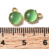 Flat Round Brass Charms KK-D024-03A-G-3