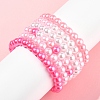 100Pcs 4 Colors Spray Painted ABS Plastic Imitation Pearl Beads OACR-FS0002-09A-3