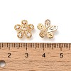 Flower Rack Plating Brass Micro Pave Cubic Zirconia Beads KK-S399-01C-3