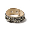 Faux Suede Snap Cord Bracelet LS-BJEW-F428-08-4