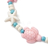 2Pcs Synthetic Turquoise Beads Stretch Bracelets BJEW-JB12019-4