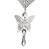 Butterfly 201 Stainless Steel 3D Wind Spinner with Glass Pendant HJEW-E011-01P-04-3