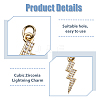 12Pcs 2 Colors Brass Micro Pave Cubic Zirconia Pendants ZIRC-HS0001-22-4