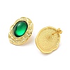 Rack Plating Oval Brass Stud Earrings EJEW-M029-06G-02-2