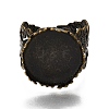 Antique Bronze Brass Filigree Ring Components X-KK-E477-AB-NF-3