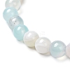 Natural Stone Round Beads Stretch Bracelet for Girl Women BJEW-JB06882-5