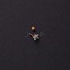 Flower 316L Surgical Stainless Steel Micro Pave Cubic Zirconia Cartilage Earrings WG558ED-03-2