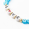 Valentine's Day Handmade Millefiori Glass Beaded Stretch Bracelets BJEW-JB06213-6