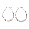 304 Stainless Steel Oval Hoop Earrings for Women EJEW-S227-62P-1