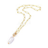 Natural Baroque Pearl Keshi Pearl Pendant Necklaces NJEW-JN02814-1