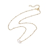 Round Natural Cultured Freshwater Pearl Pendant Necklaces X-NJEW-JN04966-4