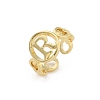 Brass Open Cuff Rings for Women RJEW-K289-01G-R-4