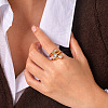 304 Stainless Steel Clear Cubic Zirconia Finger Rings WG2FE91-01-4