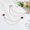2Pcs 2 Colors Alloy Hanging Chains Collar Pins Tie Clips JEWB-LP0005-06-1