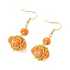 Glass Seed Bead and Synthetic Imperial Jasper Dangle Earrings EJEW-MZ00743-02-4