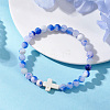 Natural Dyed Persian Jade Gemstone Beads Stretch Bracelets for Women BJEW-JB13267-1