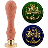 Brass Wax Seal Stamp with Handle AJEW-WH0184-0520-1