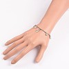 Moon & Star Stainless Steel Gemstone Charm Bracelets BJEW-JB01935-6