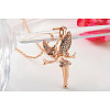 Fairy Real Rose Gold Plated Tin Alloy Pendant Necklaces NJEW-AA00064-36RG-3