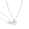 Bowknot 925 Sterling Silver Pendant Cable Chain Necklaces for Women FS-WG65D1C-01-4