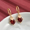 Heart Brass Micro Pave Cubic Zirconia Hoop Earrings EJEW-D318-02KCG-2