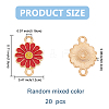 20Pcs Zinc Alloy Enamel Sunflower Connector Charms ENAM-FP0002-58-3