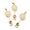 Brass Micro Pave Cubic Zirconia Pendants KK-G519-03G-1