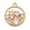 Brass Micro Pave Clear Cubic Zirconia Pendants ZIRC-U003-01G-01-1