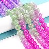 Spray Painted Crackle Glass Beads Strands DGLA-C002-10mm-08-2