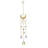 Glass Teardrop/Star Pendant Decorations HJEW-JM01170-1