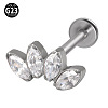 G23 Titanium with Cubic Zirconia Threadless Labrets WGA6216-19-1