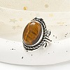 Natural Tiger Eye Adjustable Rings RJEW-I108-01AS-12-2