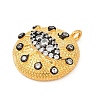 Brass Micro Pave Cubic Zirconia Pendants KK-U058-01G-2