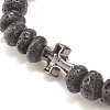 Natural Lava Rock Beaded Stretch Bracelet BJEW-JB08294-01-5