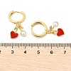Heart Brass ABS Imitation Pearl Hoop Earrings EJEW-M077-18G-5