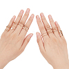 ANATTASOUL 2 Sets 2 Styles Plastic Imitation Pearl Open Cuff Rings Set RJEW-AN0001-07-1