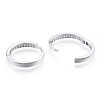 Clear Cubic Zirconia Hinged Hoop Earrings EJEW-N011-112P-4