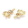 Brass Micro Pave Cubic Zirconia Pendants KK-P336-02B-G-2