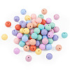 100Pcs 10 Colors Food Grade Eco-Friendly Silicone Focal Beads SIL-TA0001-28-12