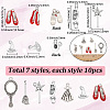 70Pcs 7 Styles Magic Girl Theme Alloy Pendants TIBEP-SC0003-65-2