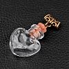 Heart Glass Bottle Pendants for Bead Containers PALLOY-JF00168-01-1