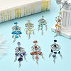 14Pcs 7 Colors Natural & Synthetic Gemstone Dream Catcher Pendants PALLOY-CJ00165-6