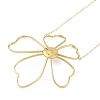 Ion Plating(IP) 304 Stainless Steel Cable Chain Flower Pendant Necklaces for Women NJEW-K276-02G-1