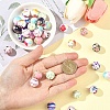 36Pcs 6 Styles Round Food Grade Eco-Friendly Silicone Focal Beads SIL-YW0002-33A-4