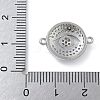 Rack Plating Brass Micro Pave Clear Cubic Zirconia Eye Connector Charms KK-A234-047P-3