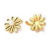 Plastic Pearl Beaded Flower Stud Earrings EJEW-K244-20G-2