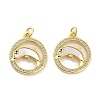 Brass Micro Pave Clear Cubic Zirconia Pendants KK-K365-01G-03-1