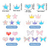 40Pcs 20 Style Crown/Star/Heart/Bowknot Plastic Cabochons KY-TA0001-27-3
