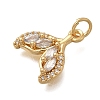 Brass Micro Pave Cubic Zirconia Pendants KK-D431-005A-G-2