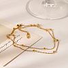 French Style 304 Stainless Steel Cable Chain Double Layer Bracelets IW3608-5